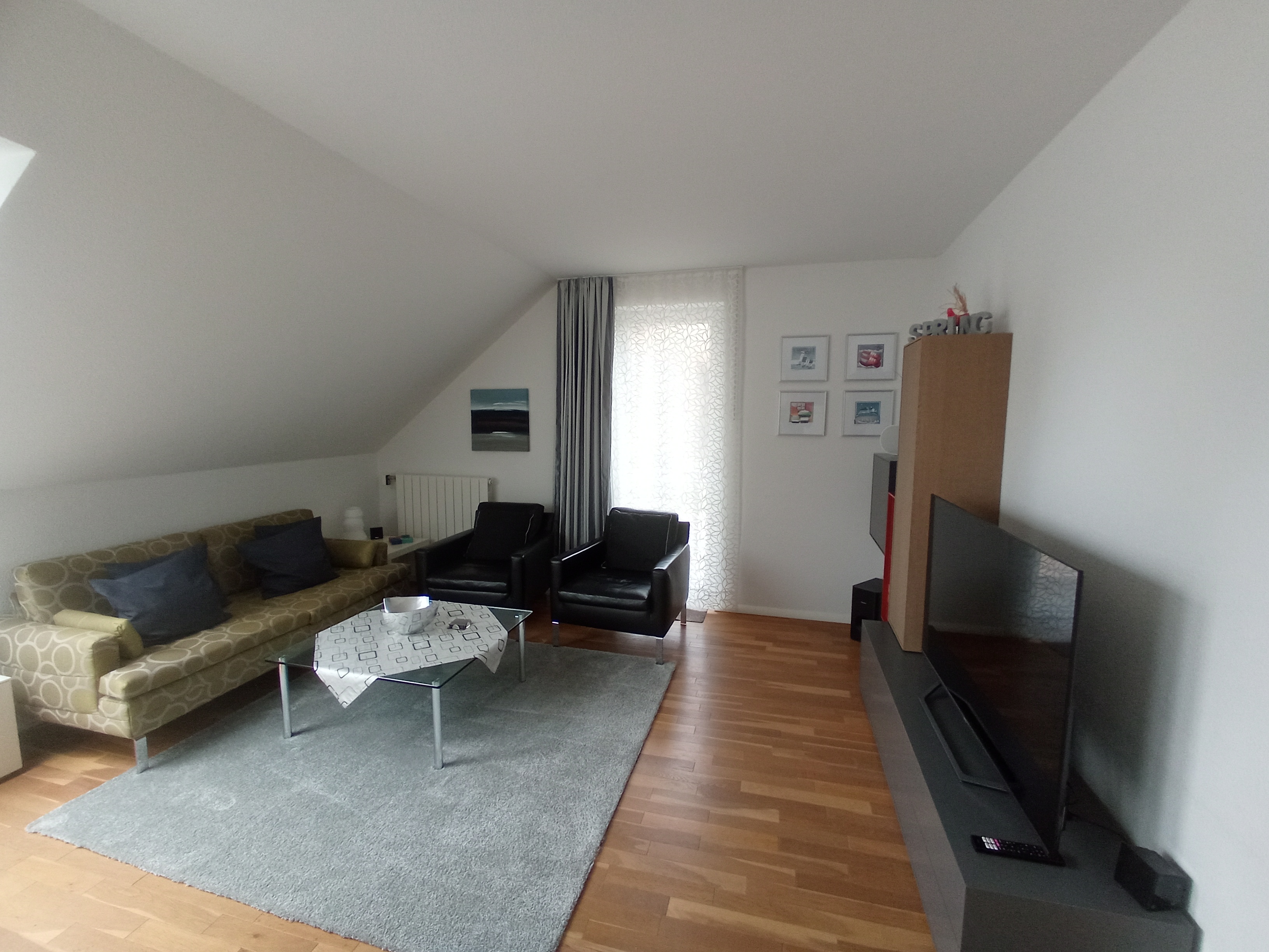 Dachgeschosswohnung mit Balkon und Terrasse mit Abendsonne
